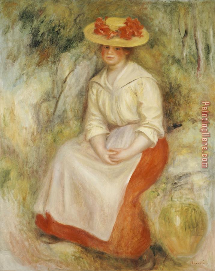 Pierre Auguste Renoir Gabrielle in a Straw Hat
